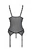 Корсет еротичний Passion Кріста Corset S/M: з підв'язками і ажурним ліфом, стрінги в комплекті, фото 6
