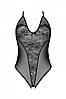 Боді еротичне з ажурним декором і відкритим кроком Passion Ursula Body black XXL/XXXL, фото 4