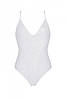 Боді еротичне з ажурним декором і відкритим кроком Passion Ursula Body white L/XL, фото 4