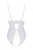 Боді еротичне з ажурним декором і відкритим кроком Passion Ursula Body white L/XL, фото 5