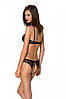 Комплект Passion URSULA SET black L/XL: бра, трусики з ажурним декором і відкритим кроком, фото 2