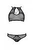 Комплект Passion URSULA SET black L/XL: бра, трусики з ажурним декором і відкритим кроком, фото 3