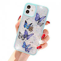 Панель чохол для Apple iPhone 13 Pro Alitek Batterfly Метелики з блискітками Mint