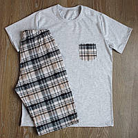 Чоловіча піжама футболка шорти для дому бавовняна літня від виробника ТМ Ладан