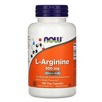 Л-аргинин, NOW L-Arginine 500 mg 100 капсул