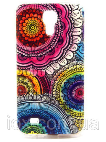 Чохол силіконовий "Різнобарвні квіти-візерунки" для Samsung Galaxy S4 mini