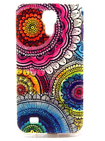 Чехол силиконовый "Разноцветные цветы-узоры" для Samsung Galaxy S4 mini