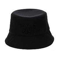 Чьорна панама з вишивкою "DIOR"
