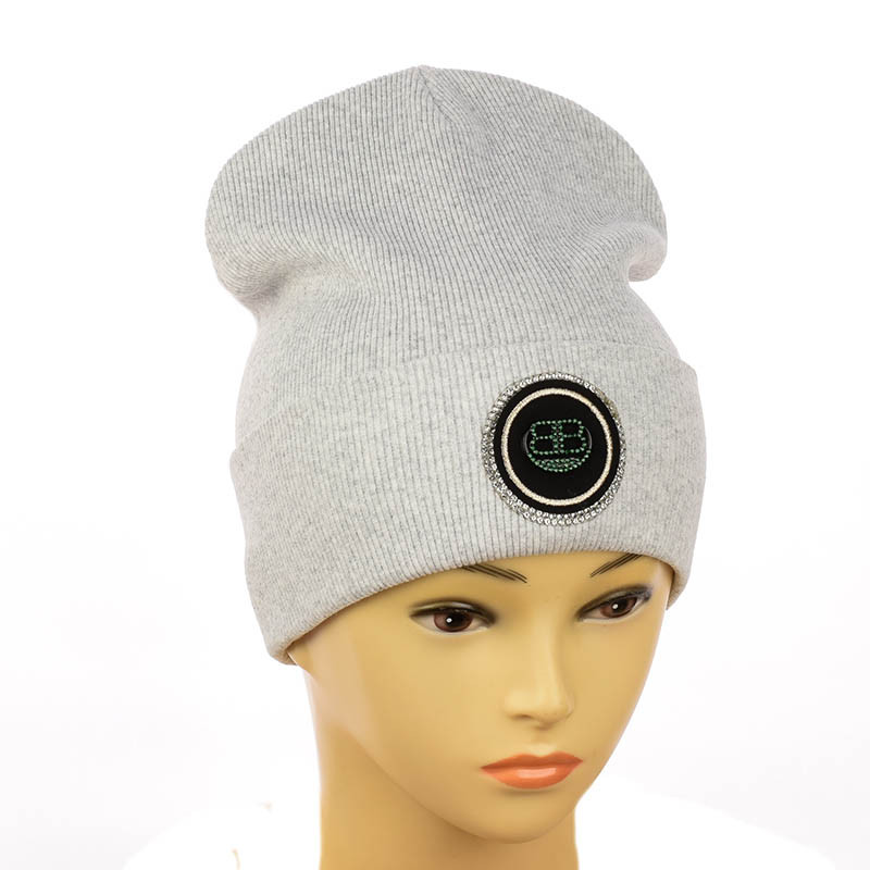 Молодіжна шапка з декором "Balenciaga"  світло-сірий