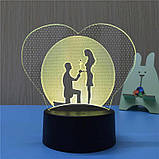 Дівчатам на 8 березня 3D Світильник Романтика Подарунок на 8 березня мамі хлопця Любимою мамі на 8 березня, фото 3