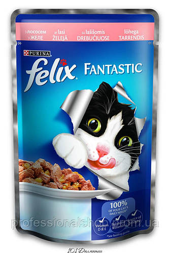 Купить Felix (Феликс) Fantastic для котов и кошек кусочки с лососем в ...
