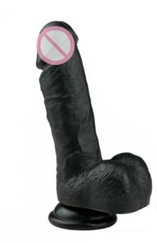 Фалоімітатор реалістичний з мошонкою EasyToys Realistic Dildo - 17,5 см чорний