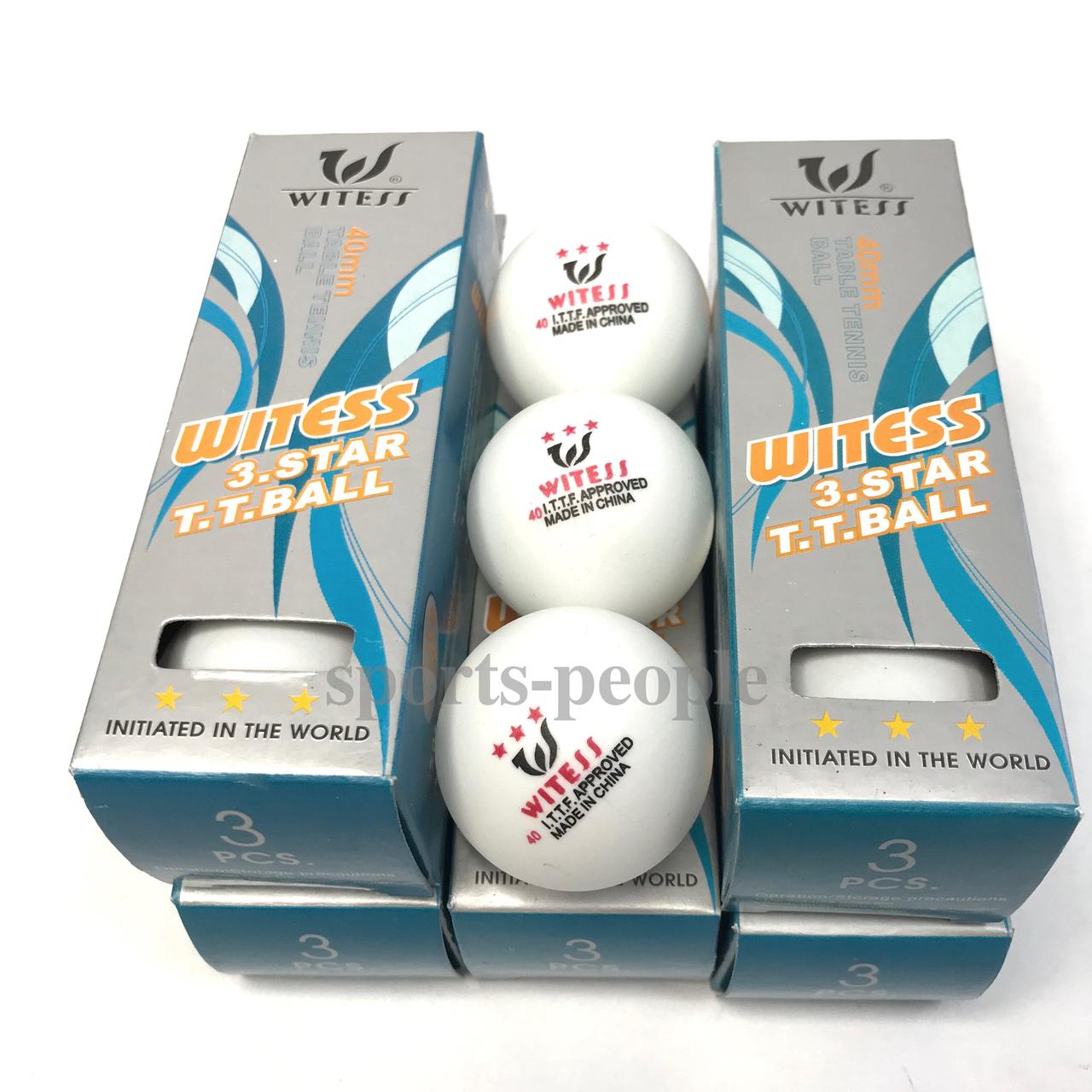 Купить Мячи для настольного тенниса (пинг-понга) Witess, 3*, 40 mm, (3 ...