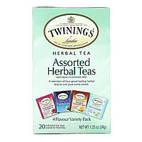 Травяной чай Twinings, Травяной чай, мятный леденец, не содержит кофеин, 20 чайных пакетиков, 1.41 унции (40 Фруктовые чаи, Фруктовый чай Twinings, Травяные чаи разных сортов, ассорти, без кофеина, 20 чайных пакетиков, 34 г (1,23 унции), Фруктовый чай Twi