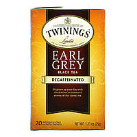 Twinings, чорний чай Earl Grey, без кофеїну, 20 чайних пакетиків, 35 г (1,23 унції), оригінал. Доставка від 14 днів