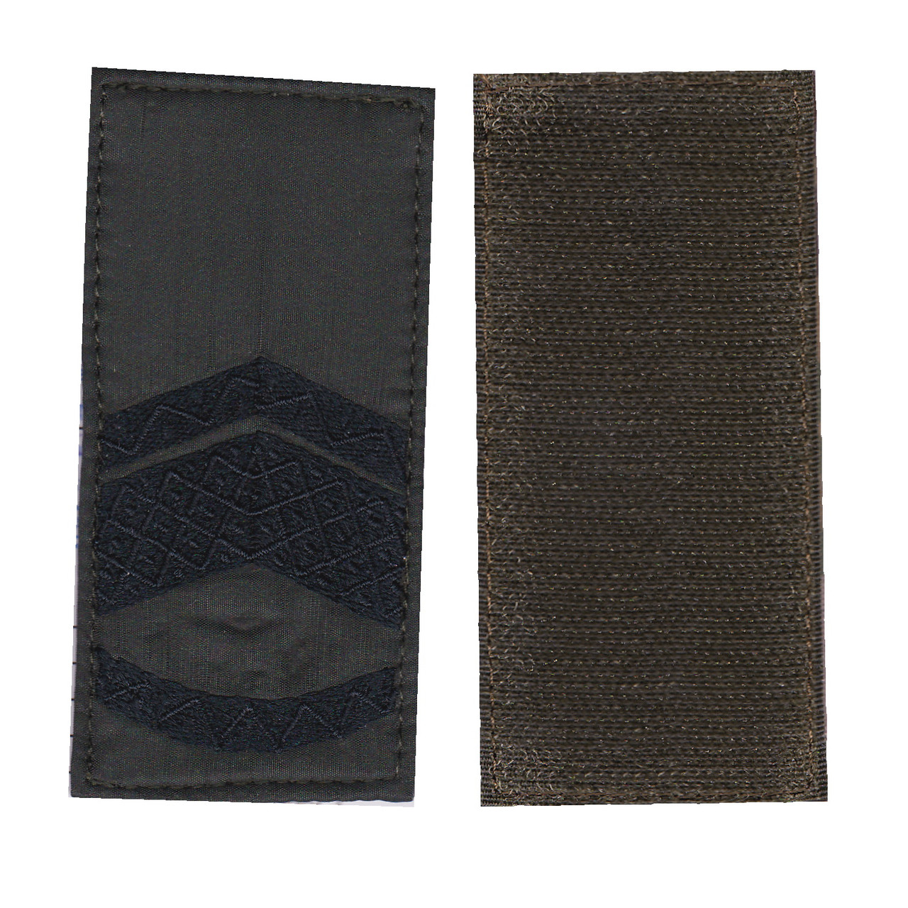 Погон майстер- сержанта військовий / армійський шеврон ЗСУ, чорний колір на оливці. 10 см * 5 см, фото 1
