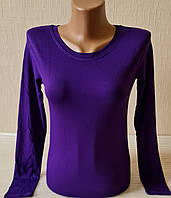Лонгслив женский, футболка с длинным рукавом вискоза, фиолетовый