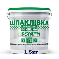 Шпаклівка акрилова фінішна, готова до застосування для внутрішніх і зовнішніх робіт SkyLine білосніжна, 1.5 кг