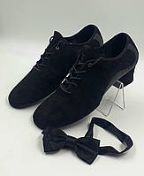 Туфлі для занять бальними танцями Латина, Комбіновані
Натуральна замша + шкіра, чорні
27см (42 р.)