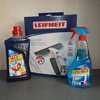 Комплект для миття вікон Leifheit Dry&Clean 51000 + W5 Blue sky 1.25 l + W5 Glasreinger 1л