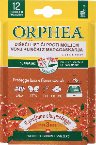 ОСВІЖУВАЧ В ГАРДЕРОБ ПРОТИ МОЛІ ORPHEA ANTITARME SANDALO BERGAMOTTO 12 FOGLI