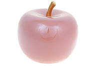 Декоративне порцелянове яблуко 16,5 см, колір - рожевий перламутр з золотом