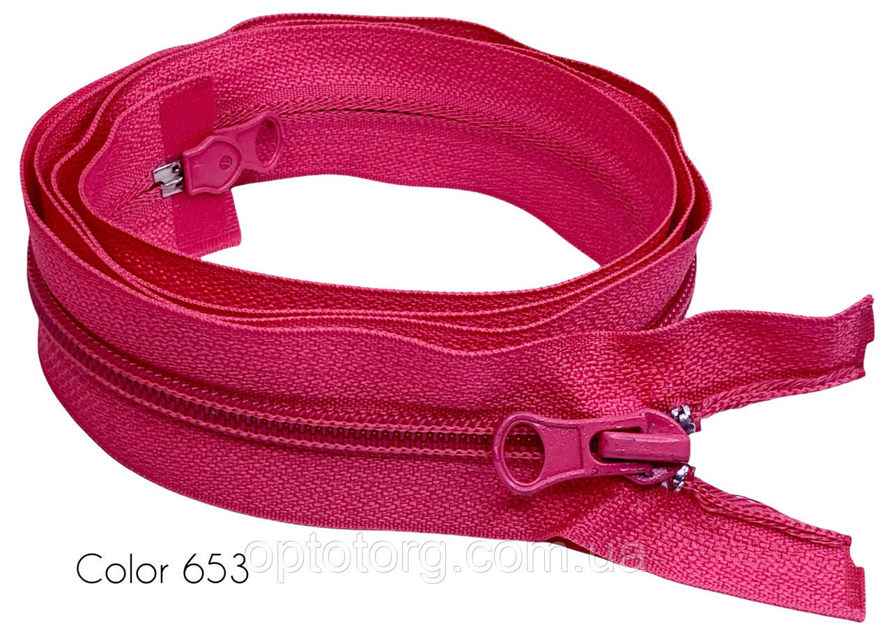 Спіральна блискавка Тип7 Корал 110см роз'ємна з двома бігунками пластикова