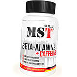 Бета-аланін і кофеїн MST Beta-Alanine plus caffeine 90 таб Енергетик, фото 3