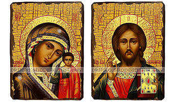 Ікони Вінчальна пара "Казанська Пресвята Богородиця і Спаситель" (210х280мм)