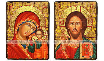 Ікони Вінчальна пара "Казанська Пресвята Богородиця і Спаситель" (170х230мм)