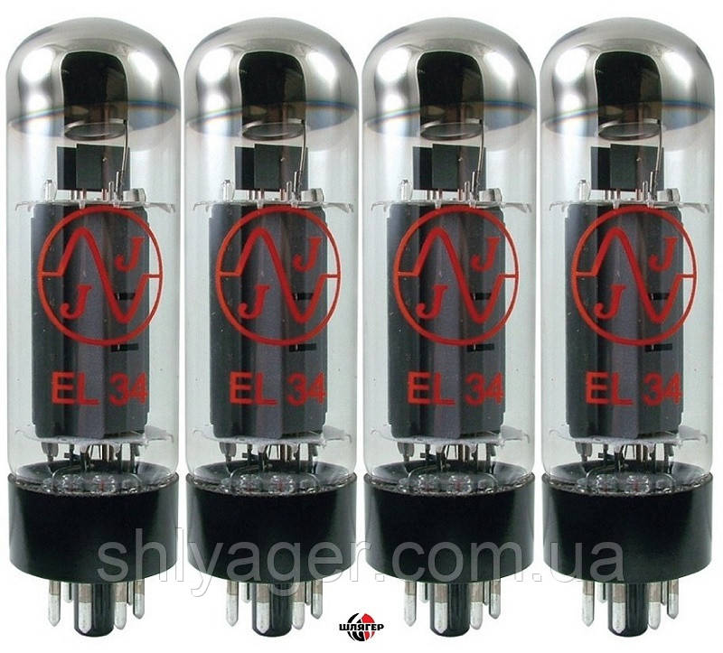 JJ ELECTRONIC EL34 Quad Лампа для комбоусилителя 4 подобранных лампы ...