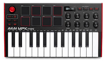 AKAI MPK MINI MK3 Black-Red MIDI клавіатура USB 25 клавіш