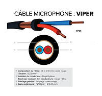 CAE VIPER Мікрофонний кабель 2х0,22 мм., чорний