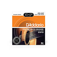 D'ADDARIO EXP10 80/20 Bronze Extra Light Струны для акустической гитары.010-.047