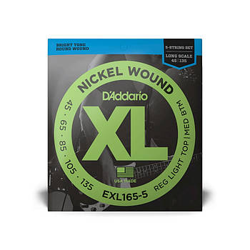 D'ADDARIO EXL165-5 XL Струни для бас-гітари .045 - .135