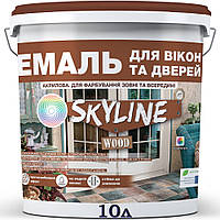 Эмаль для окон и дверей водорастворимая акриловая SkyLine Wood, 10 л