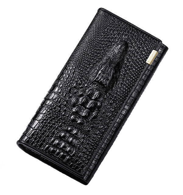 Жіночий гаманець з тисненням крокодила Banyanu чорний