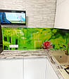 Скінале на кухню/скляний фартух Лотос і Зелень, фото 2