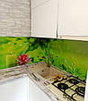 Скінале на кухню/скляний фартух Лотос і Зелень, фото 3