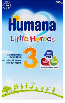 Суха молочна суміш Humana 3 з пребіотиками галактоолігосахаридами (ГОС) і яблуком, 600 г