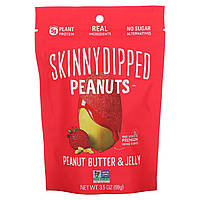 SkinnyDipped, Peanuts, арахисовая паста и желе, 99 г (3,5 унции) - Оригинал