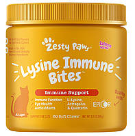 Zesty Paws, Lysine Immune Bites, поддержка иммунитета кошек, для всех возрастов, лосось, 60 жевательных