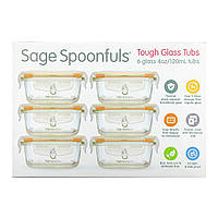 Sage Spoonfuls, Tough Glass Tub, 6 упаковок по 120 мл (4 унции) - Оригинал