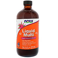 NOW Foods, Харчова добавка Liquid Multi, зі смаком диких ягід, 16 рідких унцій (473 мл., оригінал. Доставка від 14 днів