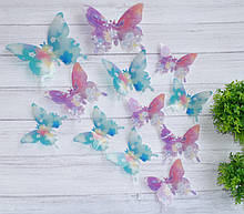 Метелики для декору фіолетові з блакитним.