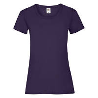 Фіолетова жіноча однотонна футболка з бавовни під принт