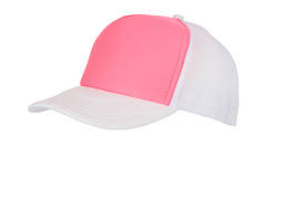 Модна кепка тракер рожева з білою сіткою ззаду
