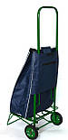 Посилена господарська сумка візок на колесах з підшипниками Синя (0068), фото 7