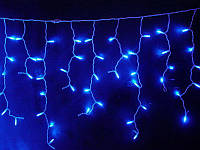 Новорічна гірлянда бахрома 2.3 метра, 120 LED Синя, білий кабель, світлодіодна led гірлянда | лед гирлянда