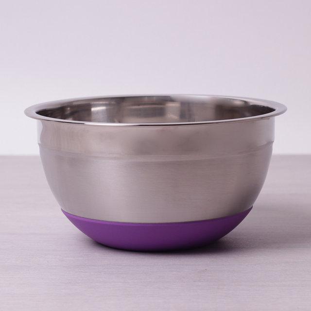 Миска Kamille Ø18*9 см із неіржавкої сталі із силіконовим дном